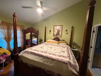 Four Poster King Bed Frame Dark Wood