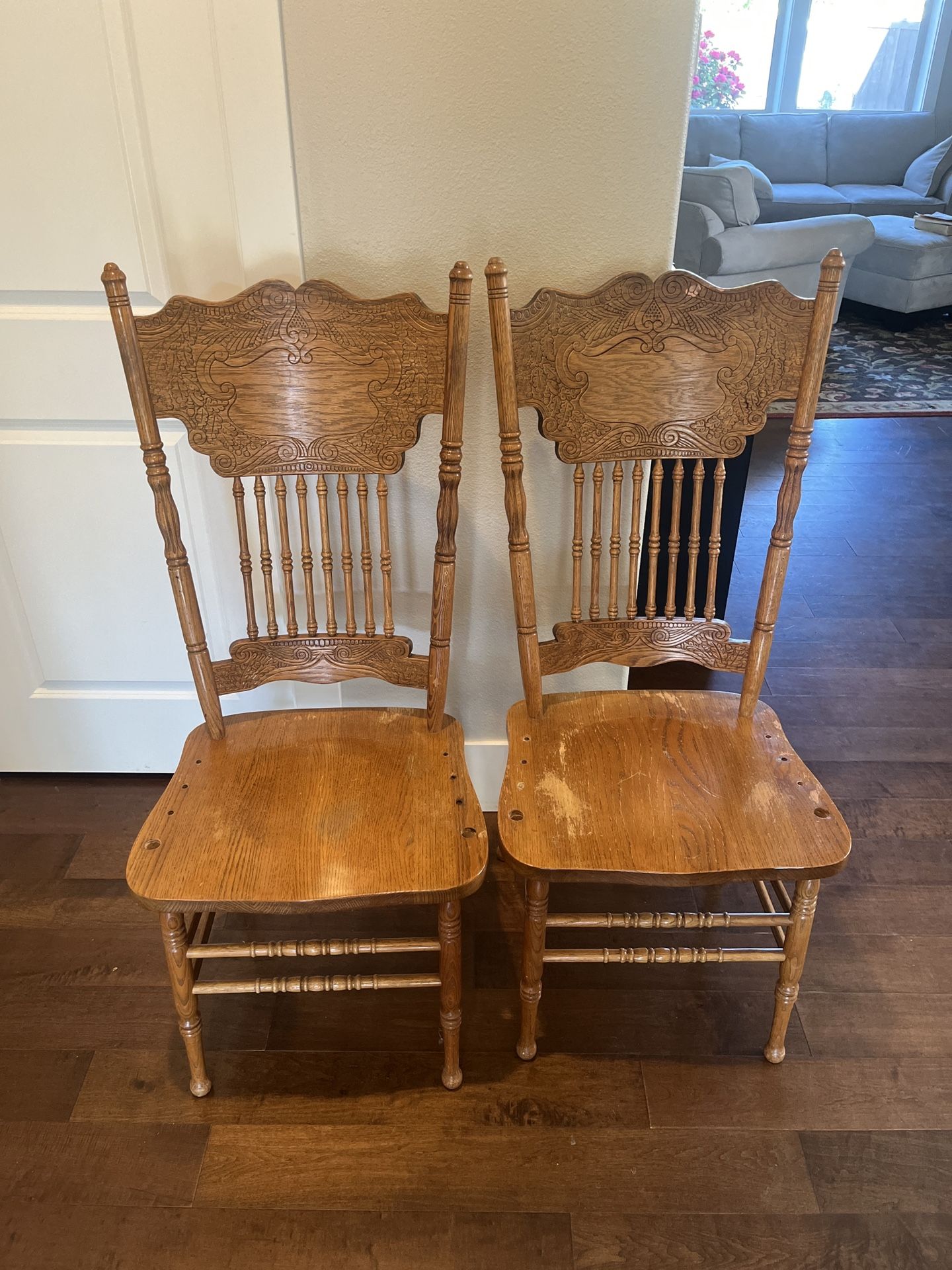 2 Oak Chairs- FREE!