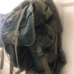 Woodland MOLLE Rucksack Back Pack, Used