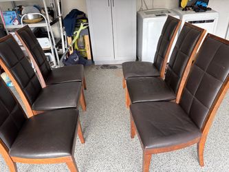 Leather dining chairs