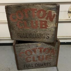 2 Vintage Cotton Club Wood Crates