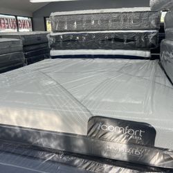 KING SIZE SERTA ICOMFORT HYBRID MATTRESS & BOX SPRINGS BED SET