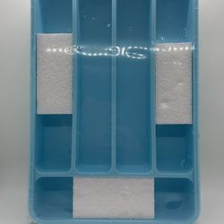 Blue Plastic Organizer Tray Kitsure Silverware Sorter New Sealed Kitchen Drawer