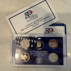 2008 U.S. Mint State Quarters Proof Set – Complete with COA & Case