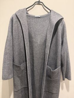 MaxMara Gray Hooded Long Cardigan $85 OBO
