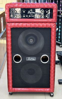 1971 Vintage Kustom K200B-2 Red Sparkle Tuck & Roll Amp Stack 2x15 Jensen Speakers