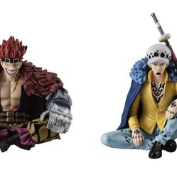 One Piece Anime Sitting Corps Figure Bandai Premium Gashapon Kid & Law set of 2