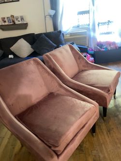Pink Velvet Accent Chairs – Set of 2