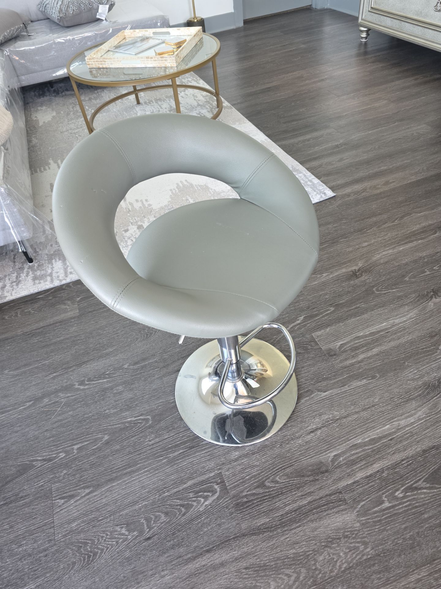 Adjustable grey barstool