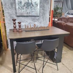 High Top Dining Set With  4 Chairs  (New)