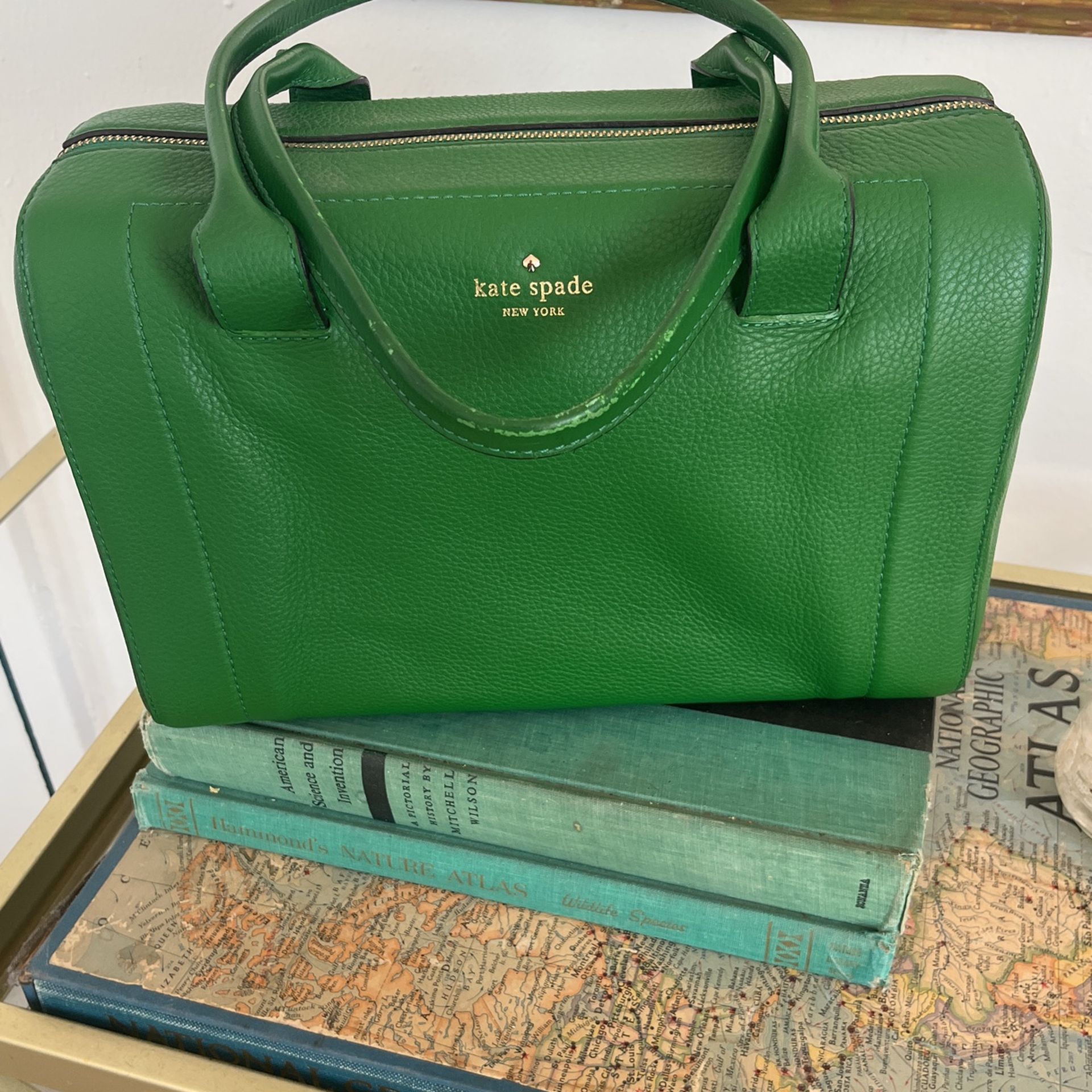KATE SPADE SATCHEL LEATHER KELLY GREEN