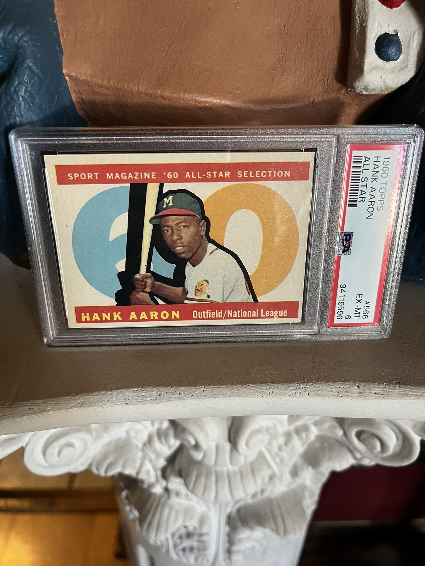 1960 TOPPS Hank Aaron All Star PSA 6 Baseball card MLB