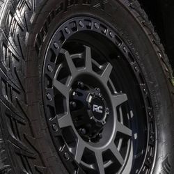 ROUGH COUNTRY WHEELS WITH HANKOOK TIRES, 17x9 WHEELS W/  HANKOOK DYNAPROS 35 X12.50R17, 2024-2025 TOYOTA TACOMA, 4RUNNER