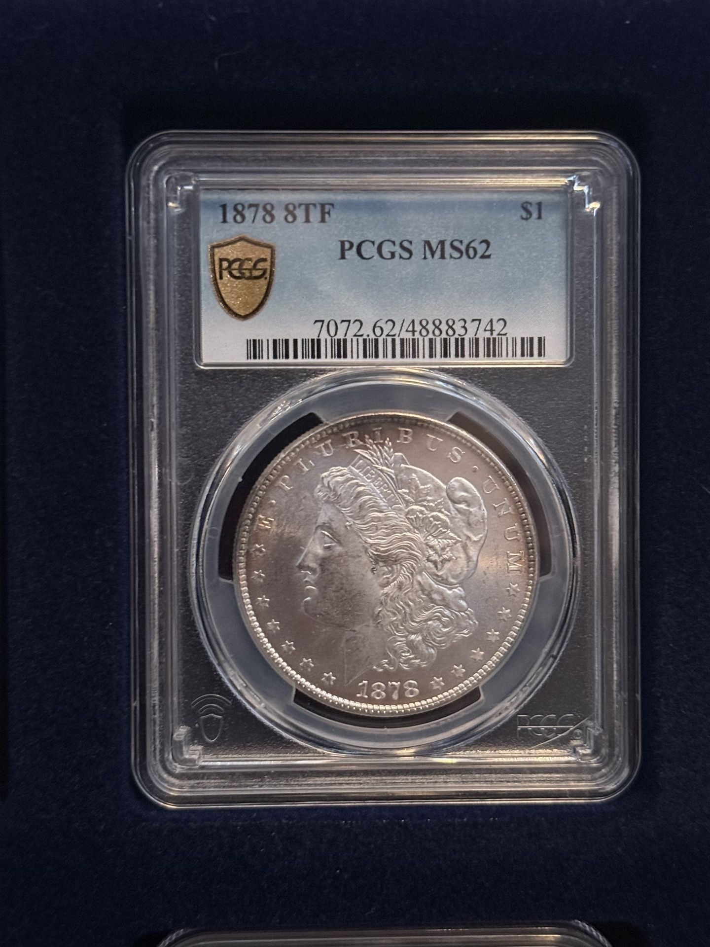 1878 8TF Morgan Silver Dollar PCGS MS 62