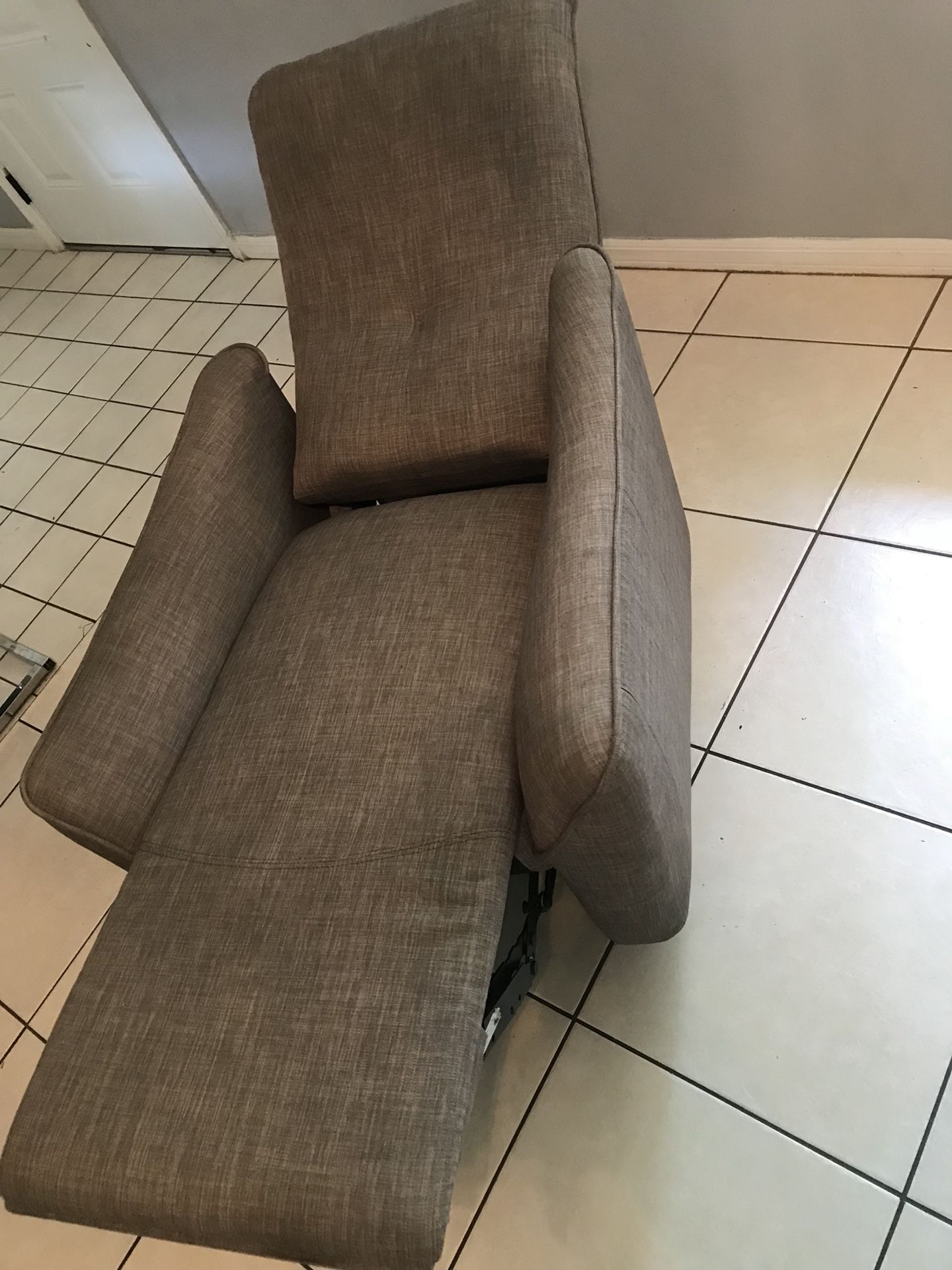Light gray fabric electric recliner