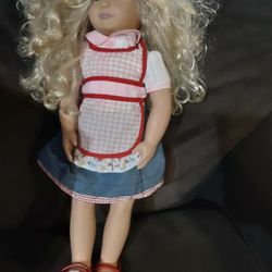 Our Generation Blond Doll Plus Complete Outfit And Red Heart Shoes