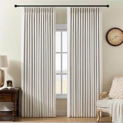 Brand New Pinch Pleated Curtains 100% Blackout Linen Curtains,Thermal Insulated,95"Lx40”W, 2 Panels