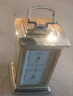 Vintage Antique silver clock with secret compartment
