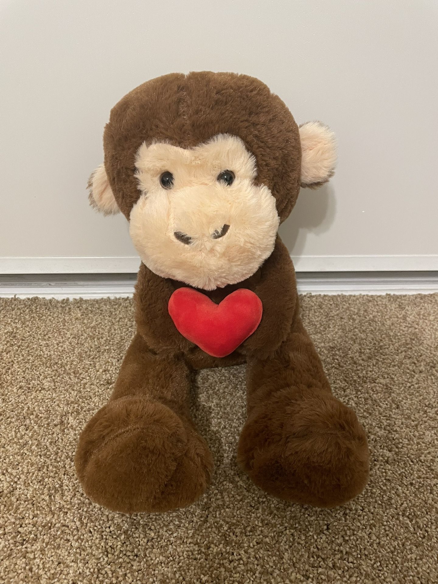 Monkey Holding Heart Stuffed Animal