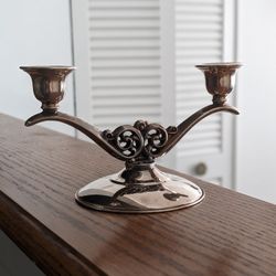 Two Oneida Silversmith Candle Holders/ Candalablra 