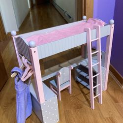 18 Inch Doll’s Bunk Bed And Desk