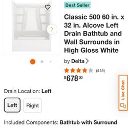 Delta Bathtub And Wall Set