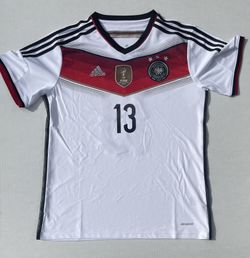 Germany Jersey Muller 13 Men L White Soccer 2014 FIFA World Cup Champions