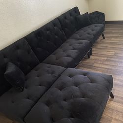 Black L Shaped Couch 