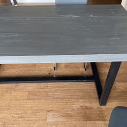 Modern Grey  Wood Dining Table Dimensions In Photos Great For 4-6 Chairs