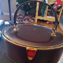 Vintage Oval Bag 1940s 50s Leather