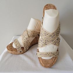 XOXO Women's Belicia Stud Wedge Sandal, Size 8