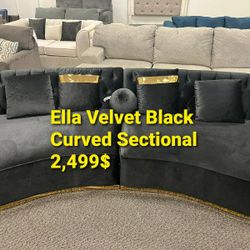 💥💥Ella Velvet Black Curvet Sectional 💥💥