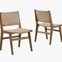 BRAND NEW 
Saoirse Woven Rope Wood Dining Side Chairs(Set of 2),FOW21627