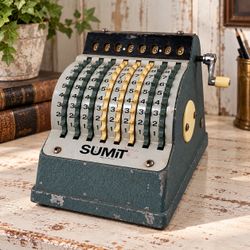 Vintage 1950s SUMIT Mechanical Adding Machine Calculator Pearl Engineering USA