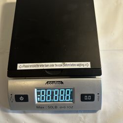 Accuteck All-In-One- Digital Scale W/ Batteries And Adapter (Silver)