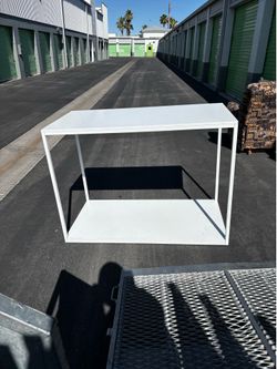 Large white table shelf unit