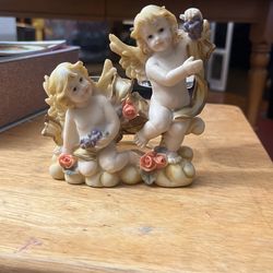 Baby Cherub Tealight Candle Holder w/ Candles