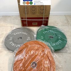 BalanceForm 100lb Bumper Plate Set with Steel Hubs 