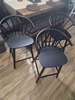 Modern solid wood black Barstools, new