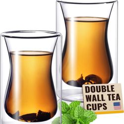 Turkish Tea Cups 2 Pc 6oz 