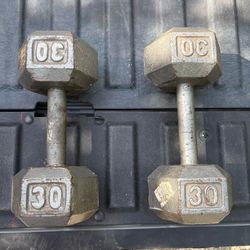 30 Pound Hex Dumbbells Pair