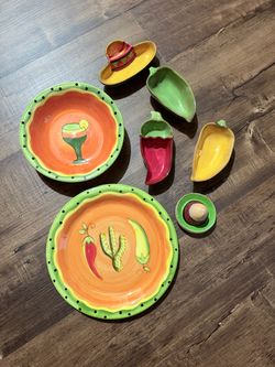 Mexican themed dinnerware