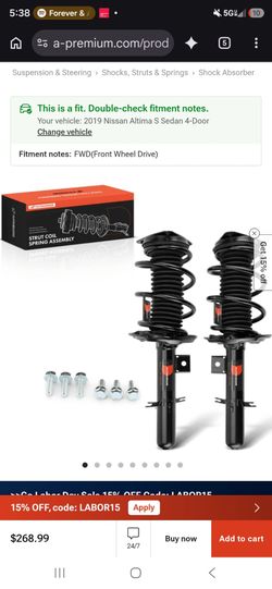 2019 nissan altima front passenger strut coil spring