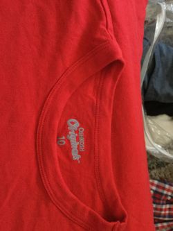 T-shirt (red) for boys size 10’ short Bermuda size 12