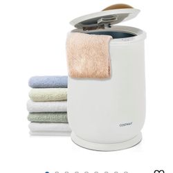 COSTWAY Bucket Style Towel Warmer, Large Towel Warmer with Flip-top Lid, Auto Shut Off, Ideal for 2 Oversized 45” x 70” Towels, Bathrobes, Portable To