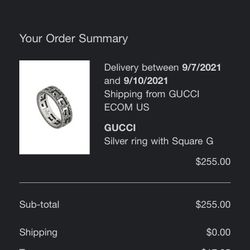 Gucci Silver Ring With Square G