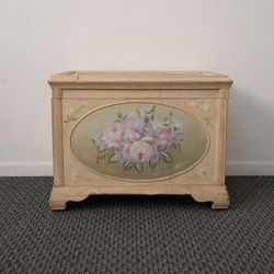 Vintage Small Wood Flower Chest