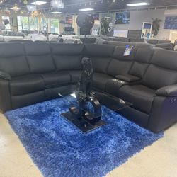 Black Reclining Sectional With Led Lights Only $999