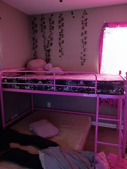 Pink loft bed