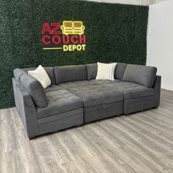 Gray Sectional Modular Couch - Free Delivery 
